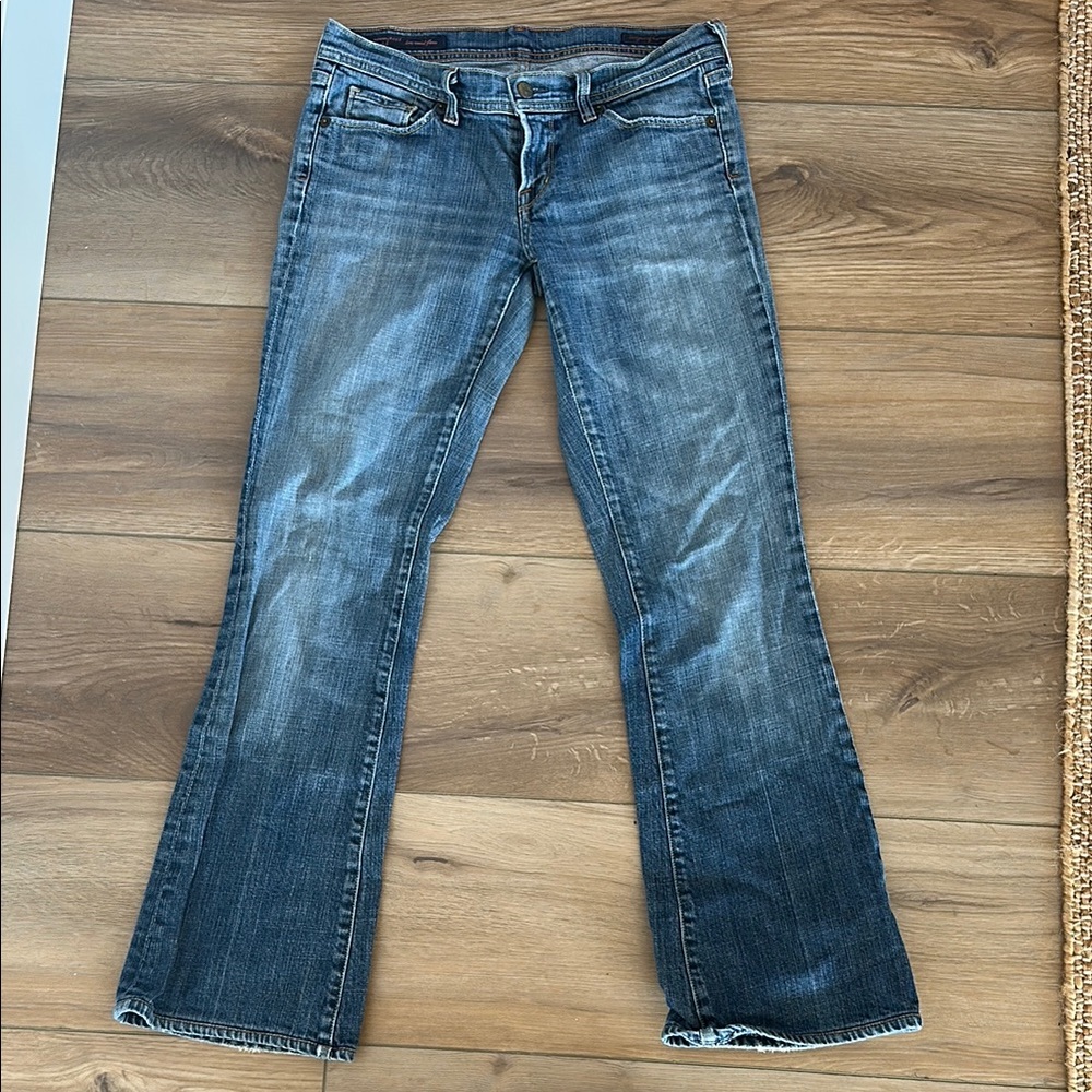 Citizens Of Humanity Blue Flare Wide Leg Jeans